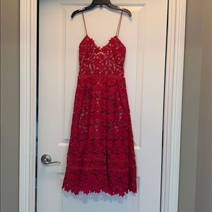Red self portrait azaelea dress.